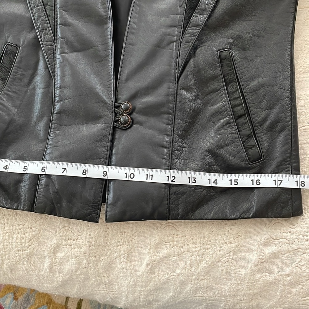 Vintage 90s Black Leather Womens Jacket Size 40/ US 10 - Picture 8 of 8